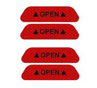 4 Pieces/set Car Warning Tape Mark Reflective Strips Reflective Stickers Car Door Wheel Eyebrow Sticker Decal (Color : Red)