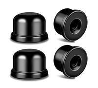 4-Pieces Set of Plated Steel Lamp Finial Knobs - 1/2 Inch Tall Lamp Finials Tapped 1/4-27 for Lamp Harp Tops - Premium Lamp Accessories(Black)