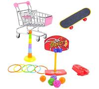 4 Pieces/Set Parrot Toys Set Shopping Cart Basketball for Conure Tabletop Cage