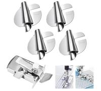 4 Pieces Sewing Machine Accessories, 7/8/9/10 mm Adjustable Rolled Hem Foot, Stainless Steel Sewing Machine Accessories, Rolled Hem Sewing Machine for Quilting, Hemming, DIY Crafts Tools