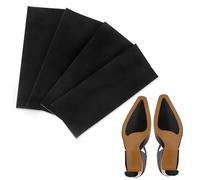4 Pieces Shoe Sole Protectors Anti Slip Grip Pads for Shoe Bottom and Heel, Self Adhesive Rubber Pads for Man Woman Soles, Noise Reduction, 26cmx12cm (Black)