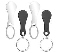 4 Pieces Shopping Trolley Remover Stainless Steel Shopping Trolley Token Key Ring Removable Shopping Trolley Remover for All Shopping Trolley Tool Key Chain Chip