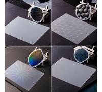4 Pieces Silicone Holographic Inlay Sheets Effect Fillers Insert Patterns for Resin Epoxy Casting Mold DIY Craft Adding Laser Artwork Coaster Decorative Mat