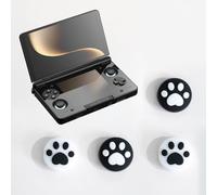 4 Pieces Silicone Joystick Caps for AYN Thor Thumb Grip - Anti-Slip Silicone, Cute Patterns, Colorful Mix & Match, Game Controller Accessory to Enhance Gaming Experience (pattern in black and white)