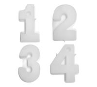 4 Pieces Silicone Number Molds, 3D Number Candle Holder Molds, DIY Handmade Candle Holder Molds, Silicone Casting Molds for Decorating Dining Table Bedroom Party (1-4)