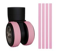 4 Pieces Silicone Suitcase Wheel Covers Luggage Suitcase Wheels Accessories, Can be Cut to Any Length Fits All The Wheel (Pink)