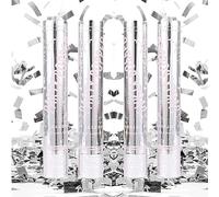 4 Pieces Silver Color Confetti Cannon Blaster Glitter Paper Confetti Shooters Pop Gun Poppers Celebrate Proposal Wedding Birthday Graduation Anniversary Christmas New Year’s Eve 2026