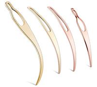 4 Pieces Sisterlock Retighten Tool, Dreadlock Tool for Hair, Dreadlock Crochet Needle, Loc Crochet Needle for Hair Extensions Styling Loc Maintenance(Rose Gold, Gold)
