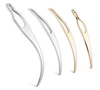 4 Pieces Sisterlock Retighten Tool, Dreadlock Tool for Hair, Dreadlock Crochet Needle, Loc Needle for Dreads, Dread Crochet Needle for Hair Extensions Styling Tools Loc Maintenance (Gold, Silver)