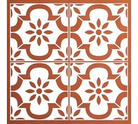 4 Pieces Spanish Tile Stencils 8x8 Inches Reusable Floor Stencils Wall Stencils Mexican Talavera Stencils for Painting on Floors, Tile, Concrete Patio, Wall, Furniture, Canvas, Fabric Crafts
