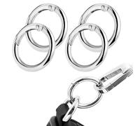 4 Pieces Spring O Rings,Round Spring Snap Clip Hooks,Round Carabiner,Trigger Buckle Snap Clips for DIY Crafts,Keyring Making,Outdoor Travel,Camping,Fishing Hiking,Silver (25mm)