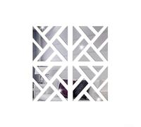4 Pieces Square Acrylic Mirror Wall Decals Asian Style Self-Adhesive Stickers for Living Room Bedroom Decor Premium 1mm Thick Reflective Art 9.84 Inch(Silver)