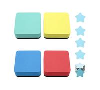 4 Pieces Square Cleaning Wipes And 20 Pieces Star Magnets, Sponge Cleaning Wipes, Erasing Supplies, Suitable For Home, Office, School
