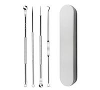 4 Pieces Stainless Steel Acne Needles, Blackhead Remover Tools Pimple Popper Tool Kit Comedone Extractor with Metal Case for Quick and Easy Removal of Pimples, Blackheads, Zit Removing