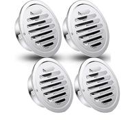 4 Pieces Stainless Steel Air Vents Cover Wall Soffit Vent Universal Round Louvered Flat Ducting Air Vent with Built-in Fine Mesh for HVAC Ventilation(160mm/6.3inch)