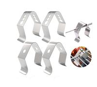 4 Pieces Stainless Steel Safety Probe Clips,BBQ Grill Meat Temp Probe Clip Holder,2-Styles Flexible Probe Clamps for Temp Reading Home Hotel Store (Multi-size)