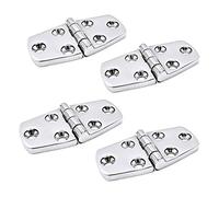 4 Pieces Stainless Steel Strap Hinge 180 Degree Folding Door Hinge Heavy Duty Casting Hinge for Marine Yacht Cabinet Door Hinge Kitchen Slow Close