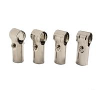 4 Pieces Stainless Steel T Shaped Pipe Connectors with Screws and Nuts for Secure Fit on 1 Inch OD Pipes Suitable for Piping Systems, Railings, and Support Installations
