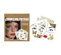 4 Pieces Steampunk Face Tattoo Stickers Set, Multi-Pattern with Rhinestones, for Halloween, Cosplay, Carnival and Festivals