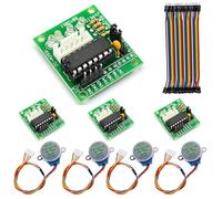4 Pieces Stepper Motor Stepper Motor 5V 28BYJ-48 ULN2003, 4 Pieces Driver Board ULN2003 and 16 jumper wires for Arduino