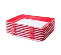 4 Pieces stretch fresh trays Creative Food Preservation Tray, Vacuum Fresh Storage Tray with Elastic Film Buckle Seal Storage Container Set Kitchen Helper stretch fresh storage trays