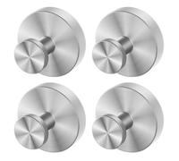 4 Pieces Suction Cup Hook for Kitchen and Bathroom, Reusable Towel Holder Suction Cup, No Drilling Wall Hooks Strong Multi-Function Hook for Bathrobe Loofah Coat, Silver