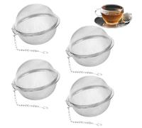 4 Pieces Tea Infuser Ball Filter Tea Infuser Durable Tea Strainer with Extended Chain Hook and Extra Fine Mesh for Loose Leaf Tea Making