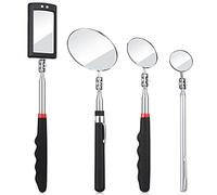 4 Pieces Telescoping Inspection Mirror Telescoping LED Lighted Flexible Inspection Mirror Tool for Checking Observing Vehicle Small Parts (Elegant Style)