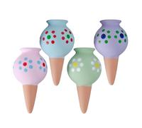 4 Pieces Terracotta Watering Spikes, Terracotta Wine Bottle Self Watering Spikes, Automatic Insert System Decorative Flower Pot Irrigation Device, Gardening Accessories for Indoor Outdoor Flower