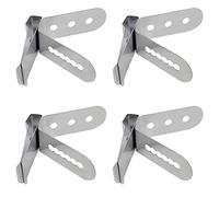 4 Pieces Thermometer Probe Clip Thermometer Probe Holder Clip Stainless Steel Thermometer Probe Holder Mutifunctional Probe Clip BBQ Grill Probe Clip for Temperature Reading, Silver