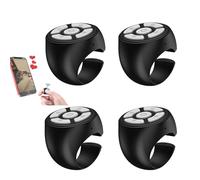 4 Pieces TIK-Tok Wireless Finger Scroller - Blue-tooth Finger Ring Page Turning Remote Control, Ring Design Fingertip Scrolling Clicker Control Volume And Interface For Home