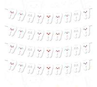 4 Pieces Tooth Banner Decorations, 1st Tooth Banner Garland Cute Smiling Teeth Party Decorations for First Tooth Dental Graduation Birthday Party Baby Shower Decor
