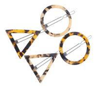 4 Pieces Tortoise Hair Clips Celluloid French Design Barrettes Acrylic Resin Hair Clips Geometric Hair Pins Triangular Circle Leopard Print Barrettes for Women Girls