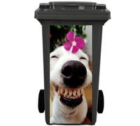 4 Pieces Trash Can Stickers, Funny Dog Animal Wheelie Bin Sticker for Bin