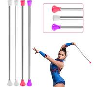 4 Pieces Twirling Batons Unisex Kids' Gymnastics Twirling Baton Dance Baton for Talent Shows, Artistic Dancing, Baton Twirling, Pink, White, Purple
