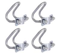 4 Pieces U Shape Cross Clamps, 25 x 25 cm, Heavy Duty Metal Strap for Rigid Pipes, Pipe Holders, Horizontal/Vertical Connectors, Ideal for Farm and Garden
