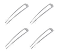 4 Pieces U Shaped Hairpin French Style Hair Stick Metal Hair Pin Hair Clips for Makeup (Silver, One Size)