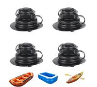 4 Pieces Universal Replacement Fit Air Valve Inflatable Air Valve with Cap Lid Valve Replacement Universal 22 mm for Inflatable Boats, Kayaking, Lazy Spas, Inflatable Swimming Pools (Black)