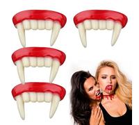 4 Pieces Vampire Teeth, Fake Fangs for Halloween Costume, Cosplay Accessories, Vampire Fangs for Kids and Adults, Horror Party Props, Theme Party Supplies