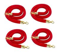 4 Pieces Velvet Stanchion Rope Crowd Control Security Barriers Sturdy Thick Queue Barrier For Upscale Events For Posts Stands(Red)