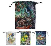 4 Pieces Velvet Tarot Bag, Velvet Drawstring Rune Bag, Jewellery Velvet Bag, Wedding Bag, Colour Double-Sided Dice Bag, for Crystals, Tarot Cards