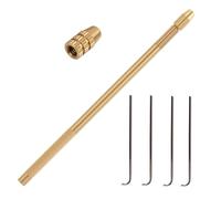 4 Pieces Ventilating Needles 1 Brass Bracket for Lace Wig Making Kit Hair Extensions Tools for Wig Making, Toupee Repairs, Micro Bead Loading, Feather Installation, DIY Styling