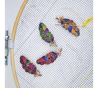 4 Pieces Vintage Feather Magnetic Needle Minder,Magnetic Needle Holder for Cross Stitch, Sewing, Embroidery and Needlework Accessories