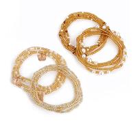 4 Pieces Waist Beads for Women Jewelry Belly Beads Chains Colorful Summer African Beach Bikini Body Belly Chains Bohemia Body Jewelry for Women and Girls