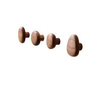 4 Pieces Wall Mount Hooks Wooden Coat Hooks Hat Hooks Towel Hooks With Secure Hardware And Stable Hold In Black Walnut , Nordic Creative Solid Wood Pebble Hook, Black Walnut Wood Material, Set Of 4