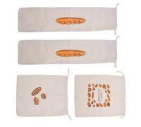 4 Pieces Washable Cotton Bread Preservation Sacks Lining Portable for Homemade Sourdough Fruits Baking Accessories