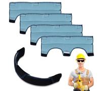 4 Pieces Washable Hard Hat Sweatband, Self Adhesive Black Hard Hat Sweat Band Liner, Reusable Helmet Sweat Pad Replacement for Construction Welding Industrial Hardhat Women Men (4 Pieces)