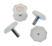 4 Pieces Washing Machine Adjustable Feet Screws, Plastic White Leveling Legs, Compatible with Bosch Siemens Replaces Part Number 00497737,00424729,00600888,00174241,00605139
