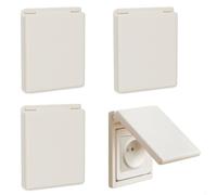 4 Pieces Waterproof Electrical Socket Covers, 2 in 1 Socket Covers, Type 86 Wall Socket Covers for Bathroom, Kitchen, Outdoor, Waterproof Socket Cover (White)