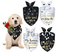 4 Pieces Wedding Dog Bandana My Humans are Getting Married Pet Bandana She Said Yes Dog Scarf Dog Engagement Announcement Pet Wedding Photo Prop for Dogs and Cats
